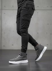 BA0321 Gizli Bağcıklı Erkek Füme Beyaz Taban Spor Bot